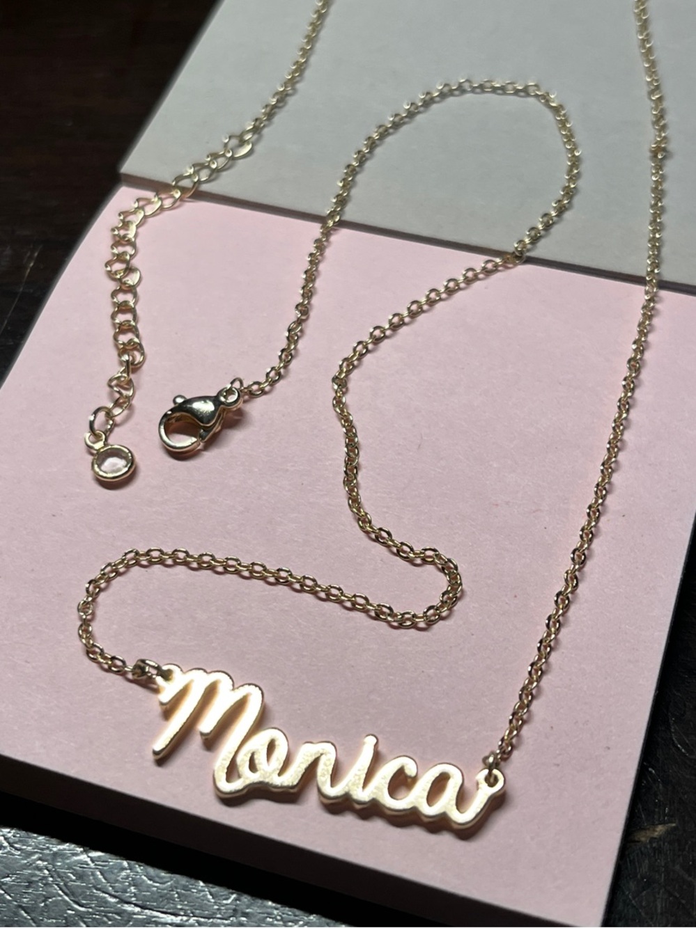 Personalized Name Necklace - Monica in Rose Gold